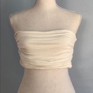 Naked Wardrobe white scrunch bandeau NWOT